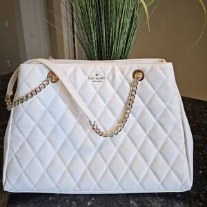 NWOT Kate Spade Carey Quilted Leather Cream Tote